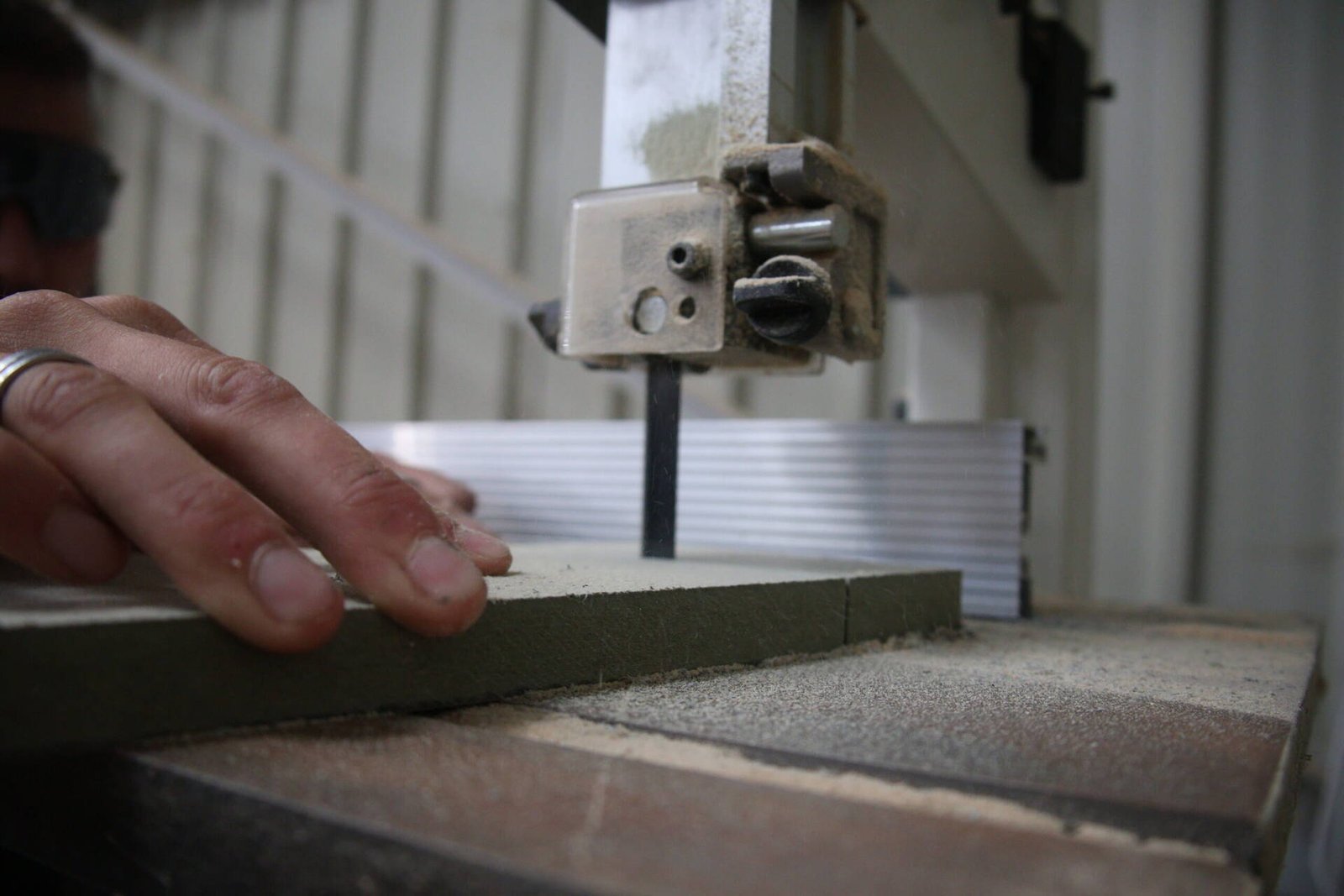 Bandsaw in the joinery workshop
